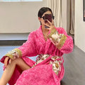 Bathrobe Men Women Sleepwear Long Robe Cotton Luxury Hotel Style Pajamas Homewear Comfortable Plush Loungewear