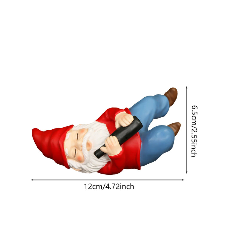 Resin Garden Statue Gnome Dwarf Garden Decor Garden Sculptures Gnome Ornament for Yard Patio Lawn Ornaments Holiday Decoration