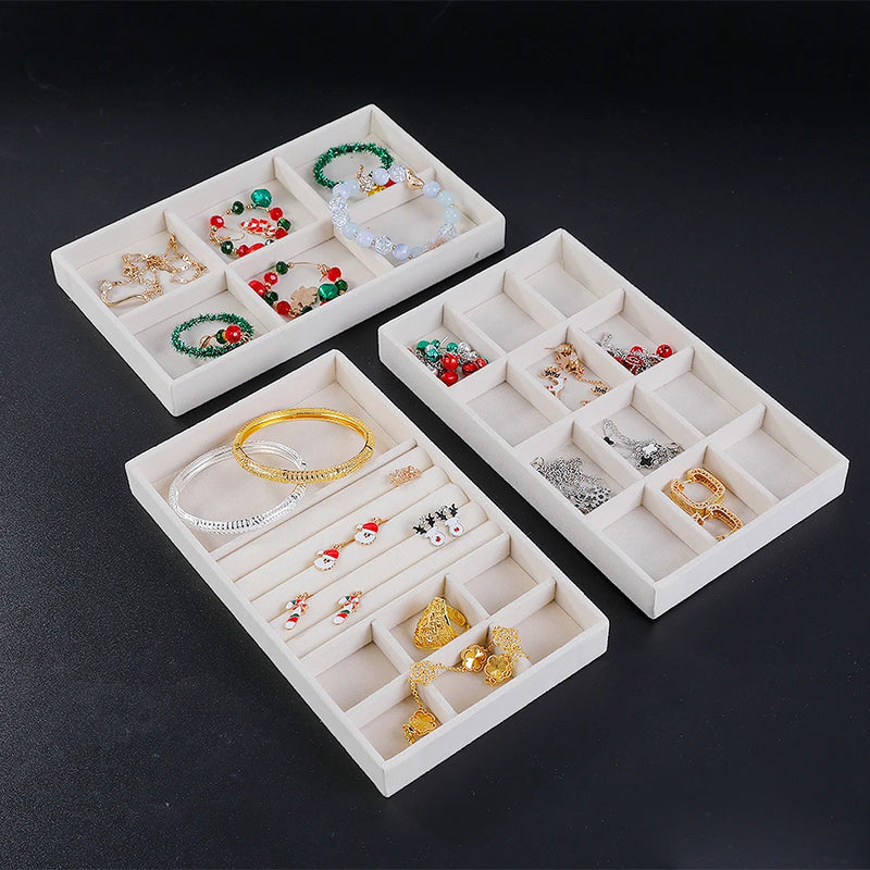 1 Set, (Including 8PCS) Flocking Jewelry Box Jewelry Tray