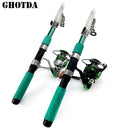 Super Hard Sea Fishing Rod Set Portable Saltwater Travel Pole Set Brake Drag 6Kg Spinning Reel for Bass Pike Pesca 2.1-3.6m
