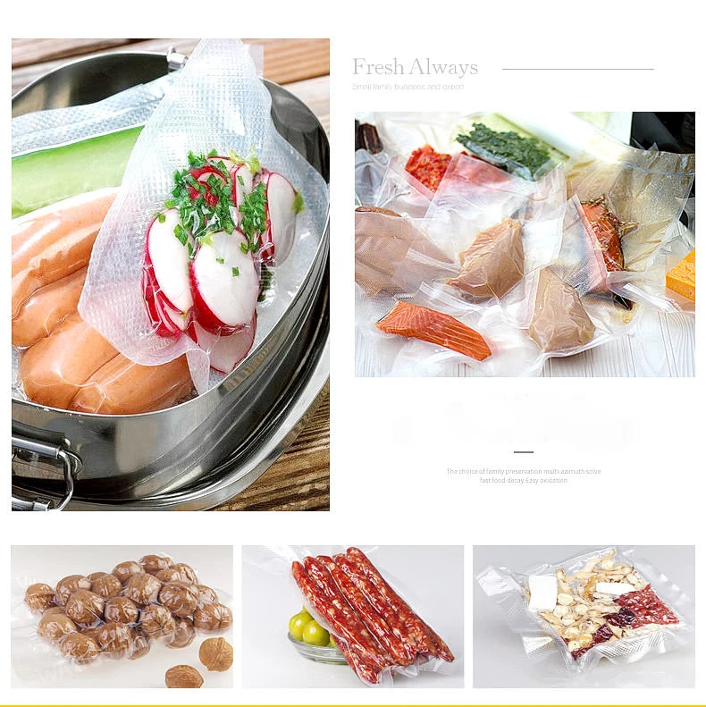 5 Rolls/Lot Food vacuum sealer Storage saver bags Vacuum 5 size Bags For Kitchen Vacuum Sealer to keep food fresh