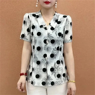 Elegant Middle - aged Women's Shirt And Tops Summer | SAMAG