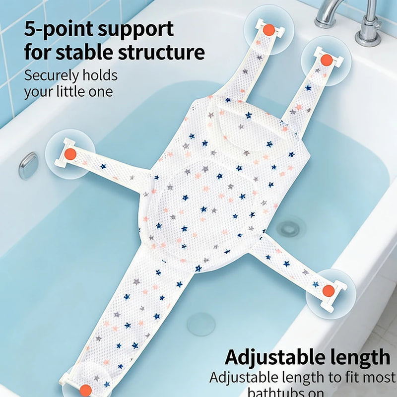 Baby Bath Cushion Pad Newborn Bathtub Mat Infant Bath Supporter Net Baby Summer Nonslip Floating Bathing Tub Shower Mesh Seat