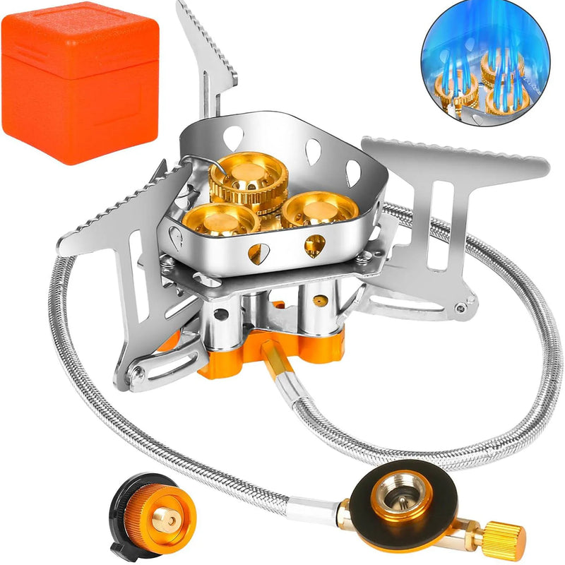 9900W Big Power Camping Gas Stove Portable Outdoor Windproof Stove Camping Picnic Survive Burner Foldable Hiking Gas Stove