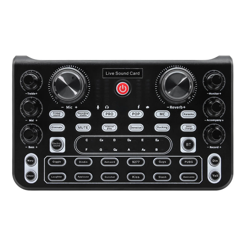 X60 Live Sound Cards DJ Equipment Card Audio Mixer Recording DJ Equipment For Karaoke Broadcast KTV Live Sound Studio Mixer