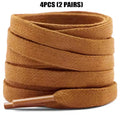 4 Pcs(2 Pairs) Premium Flat Waxed Shoelaces Heavy Duty Replacement Laces for Sneakers Leather Boots Hiking Shoes Men Women