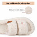 Litfun Winter Fluffy Women's Slippers Anti-slip Open-toe Slides Soft Sole Indoor Slides Furry Warm Cozy Bedroom Women's Slippers
