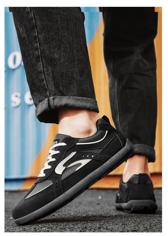Men's Casual Sports Shoes with Low Heel Round Toe Soft Sole Multi-color Design Fashionable Large Size Walking Board Shoes