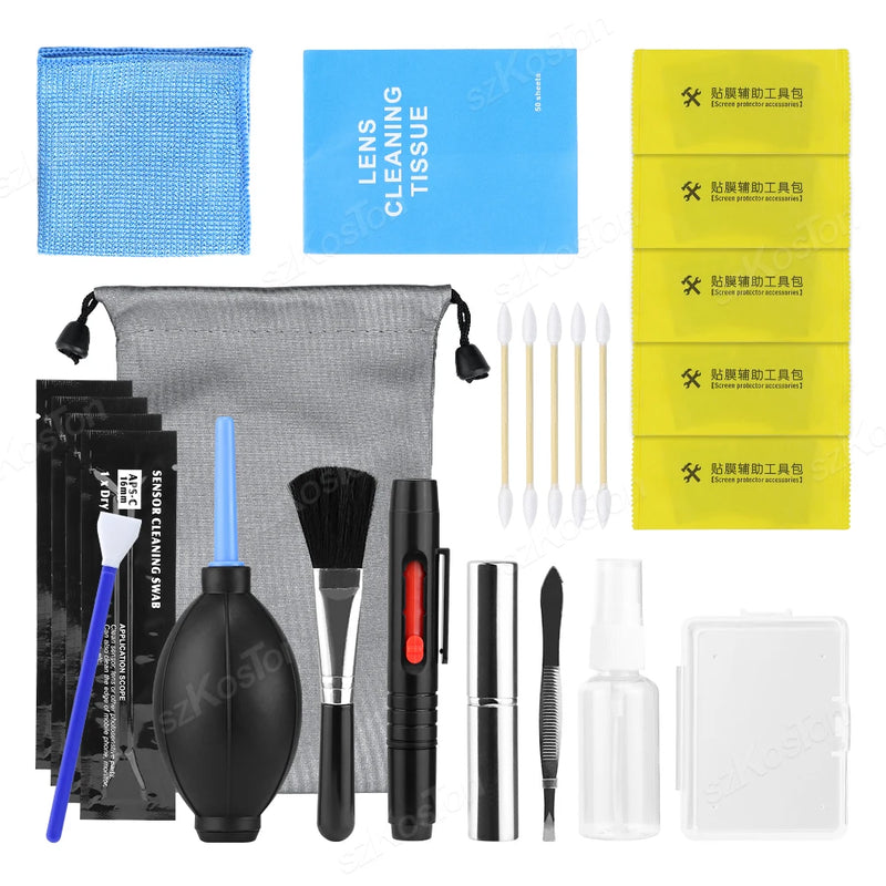 Professional DSLR Camera Cleaning Kit with Cleaning Swabs Microfiber Cloths Camera Cleaning Pen for Camera Lens Optical Lens