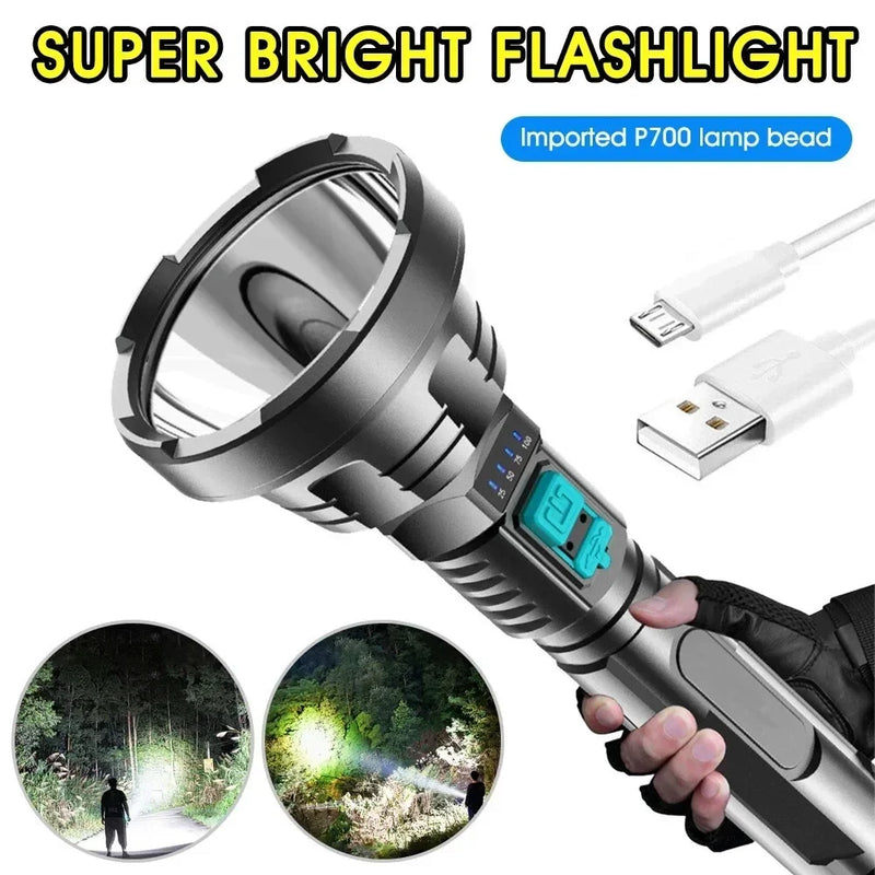 Large Long Range Home Outdoor Flashlight Strong Light LED - View 4 | SAMAG