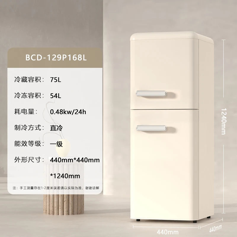 refrigerator retro single door double door small household kitchen refrigerated and frozen mini