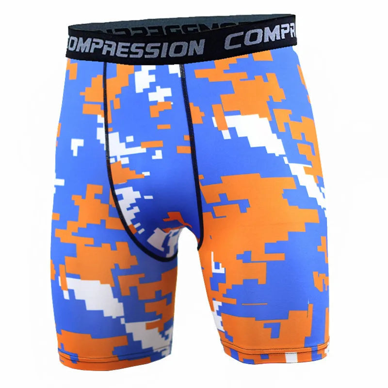 New Men's Compression Shorts Camouflage Sports Fitness Tight Pants Summer Stretch Quick Drying Running Basketball Base Shorts