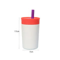 Tumbler 12oz Insulated Water Bottle Double-Layer with Straw Thermos Bottle Stainless Steel Bright Color Thermal Mug Kids