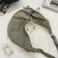 Retro Plaid Hobos Shoulder Bags for Women Drawstring Pocket Nylon Dumpling Bag Large Capacity Portable Travel Messenger Bag