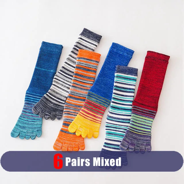 Pairs Man Toe Socks Long Plus Large Size Cotton Colorful | SAMAG