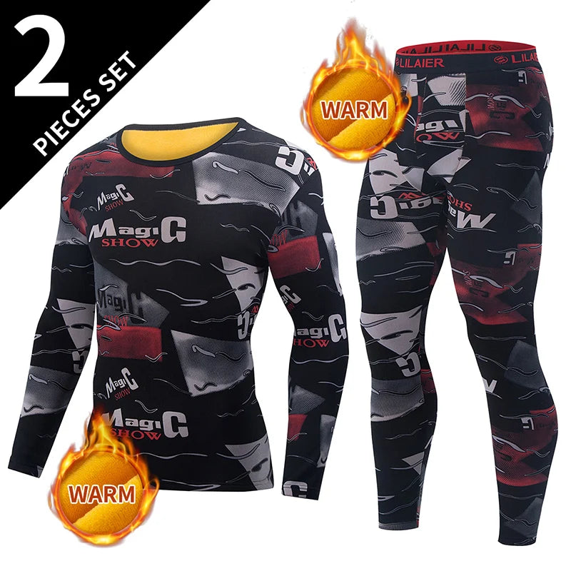 2-piece plus size men's velvet underwear suit comfortable and fashionable printed padded underwear home service set pajamas