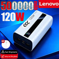 Lenovo 500000mAh 3C High Capacity PowerBank 120W Super Fast Charging Digital Display Portable External Battery For Xiaomi iPhone