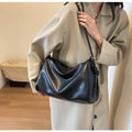 Multi-Color Soft Leather Shoulder Bag, Minimalist Ruched Hobo Purse with Adjustable Strap, Commute & Casual Use, Neutral Design