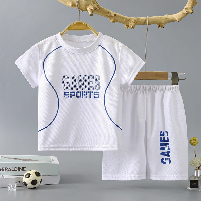 1Set Boy Girl Leisure Set Children Letter Quick Drying - View 3 | SAMAG
