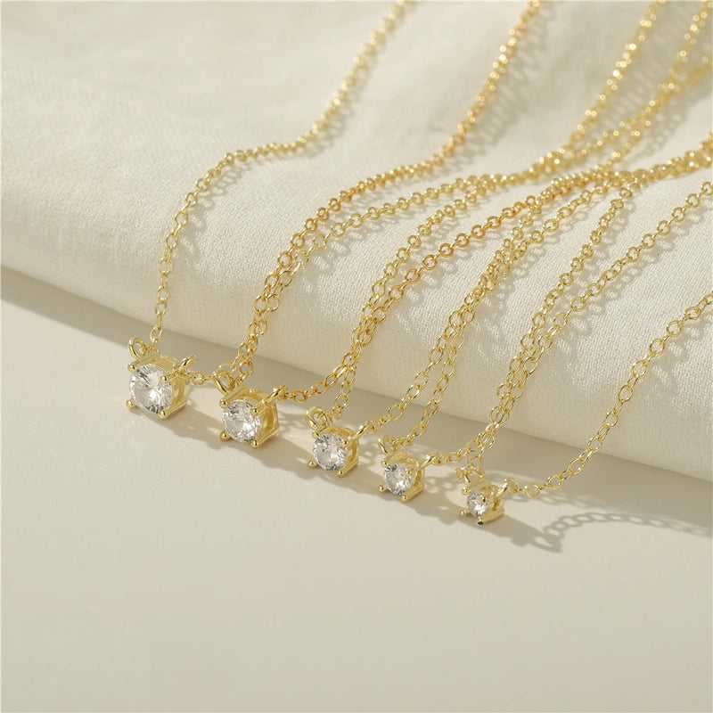 CANNER New 925 Sterling Silver Mini Zircon Pendant Necklaces Chain For Women Necklace Chains Fine Jewelry Gift Collares подвеска