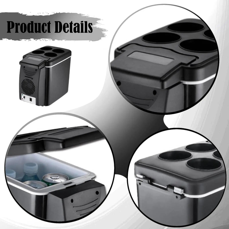 6L Fridge Cooler Portable Freezer Cabin Picnic 12V Small Car Refrigerator