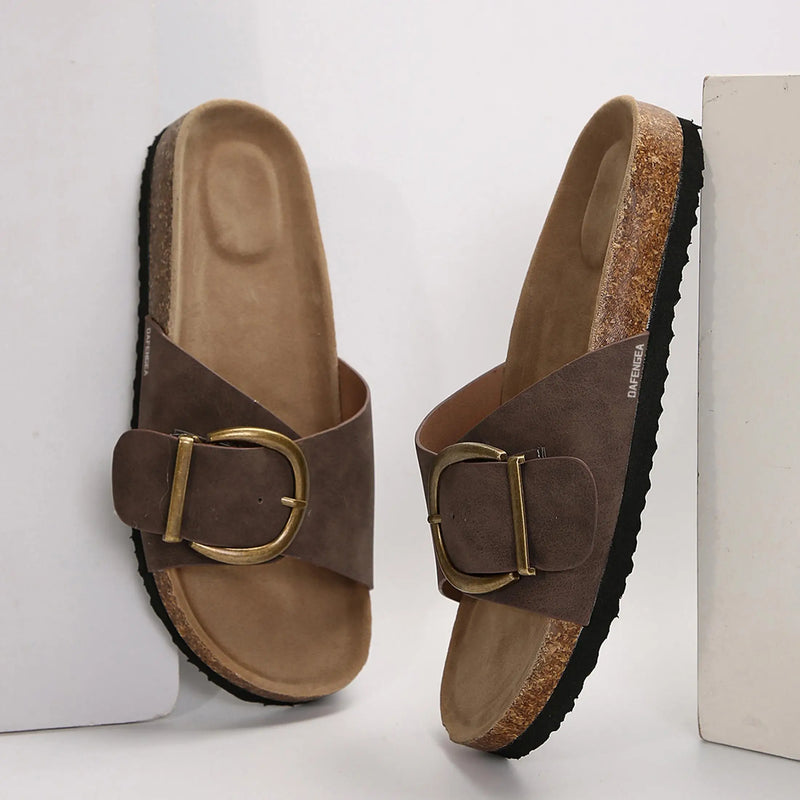 Summer Collection Of Breathable Couple Slippers, Unisex Round Toe Single Strap Sandals Casual Slip-Ons Springfresh Grey Summer Vibes.Dear, you can adjust the buttons on the shoe upper according to your foot width
