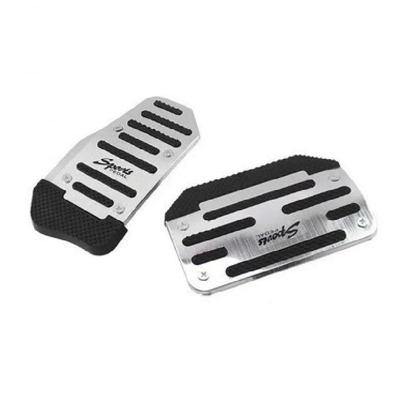 Aluminum Car Pedal Cover Set  Automatic Manual Transmission Gas Foot Covers in Red Silvery, Blue - Stylish Auto Interior