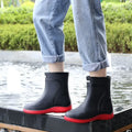 Waterproof Men's Rain Boots 2025 Thickened Warm EVA Sole Plastic Upper Short Toe-Cap Rain Shoes for Kitchen Construction Fishing