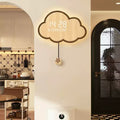 Cloud-Shaped Wall Clock LED Perpetual Calendar 2024 Motion-Sensor Silent Mechanism Long Battery Life