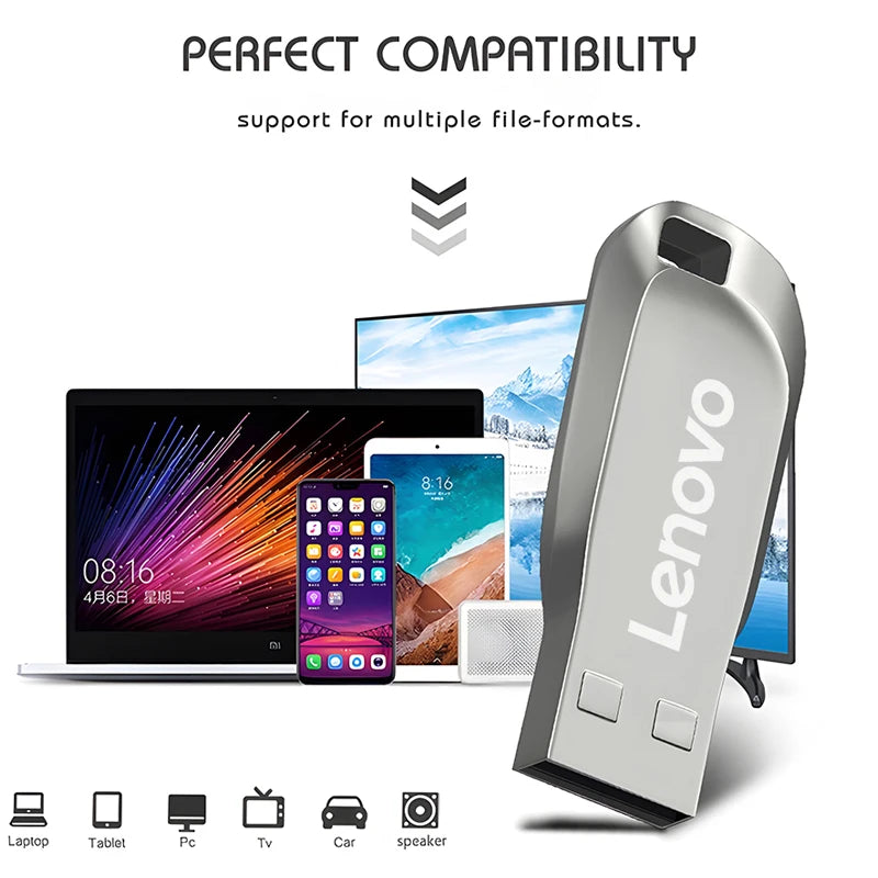 Lenovo High Speed USB 3.0 Flash Drives 512GB Multiple Capacities Metal Pendrive Memory Stick For Phone Computer Storage U Disk