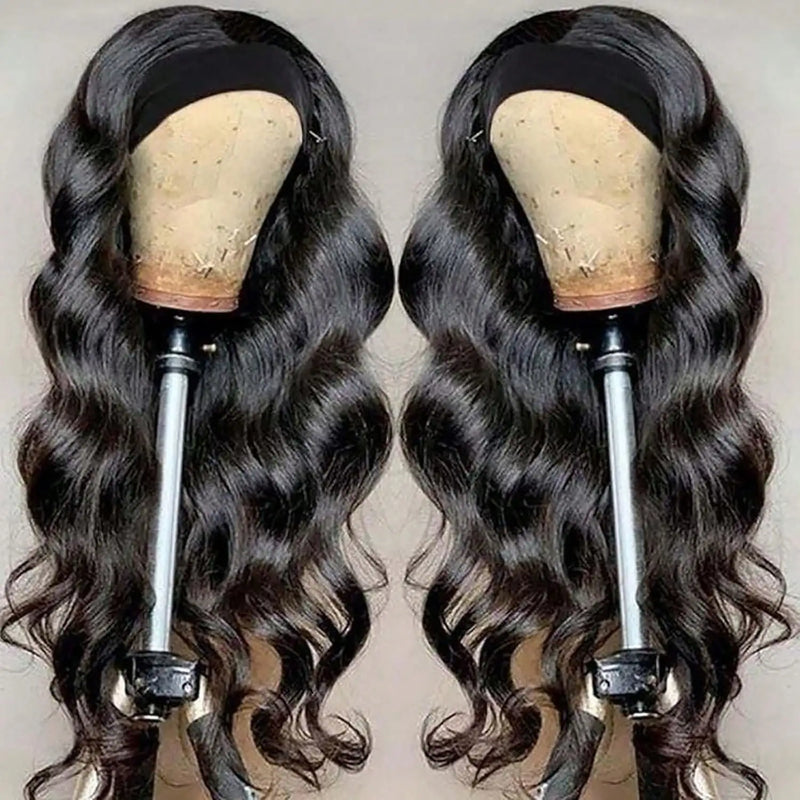 38 Inch Body Wave Headband Wig for Women Human Hair Wear and Go Brazilian Virgin Full Machine Human Hair 220 Density