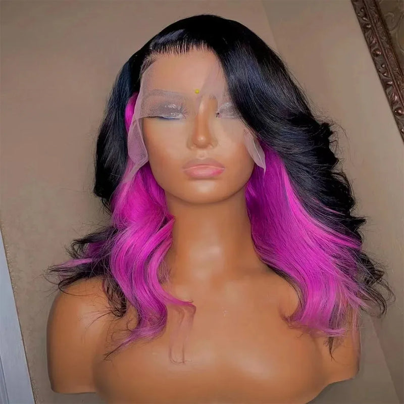 Hot Red Short Body Wave Lace Front Wigs 13x4 HD Bob Lace Wig Pre Plucked Glueless Synthetic Daily Wear Cosplay Heat Resistant