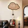 Cloud-Shaped Wall Clock LED Perpetual Calendar 2024 Motion-Sensor Silent Mechanism Long Battery Life