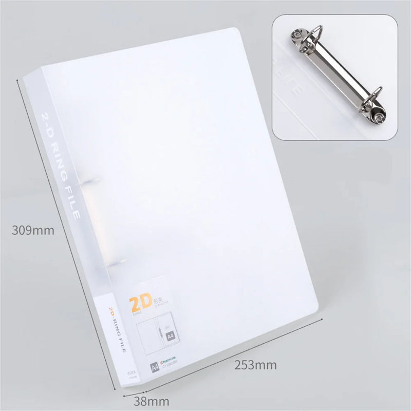 2/4 Hole A4 Binder Folder Pp Folder D-Type Clip Office Storage File Ring Waterproof Test Paper Data Storage Folder Office Supply