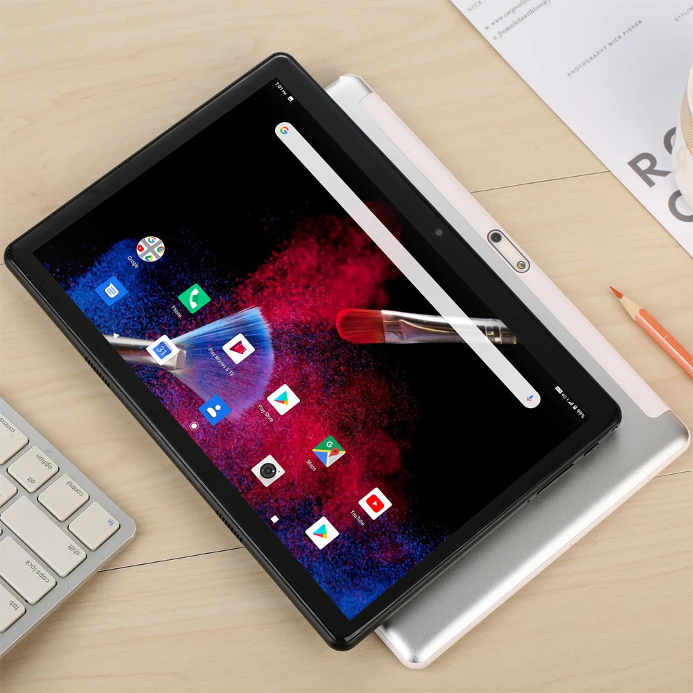 New 10.1 Inch Android Tablet Pc 4GB RAM 64GB ROM Octa Core Android 13 Google Play Dual SIM Cards Phone Call Tablets 6000mAh