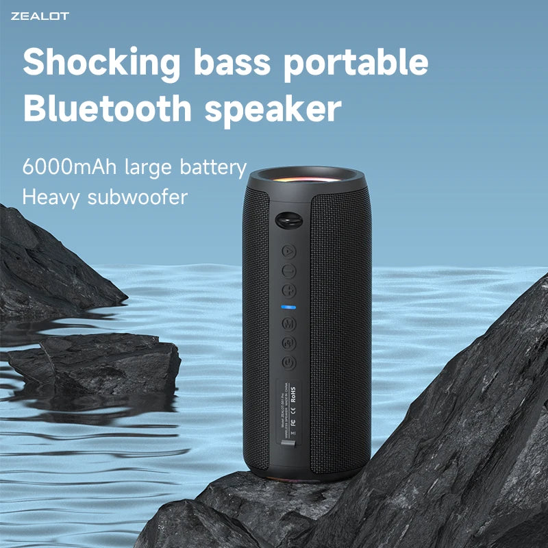 Zealot-S51Pro 40W High-power Bluetooth Speaker 3D Stereo Bass Bluetooth Speaker Portable IPX5 Waterproof Suitable TWS Boom Box