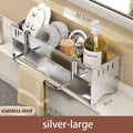 Kitchen Stainless Steel Sponge Rack Household Sink Rag Drain Shelf Multi-functional Scouring Pad Steel Ball Storage Rack