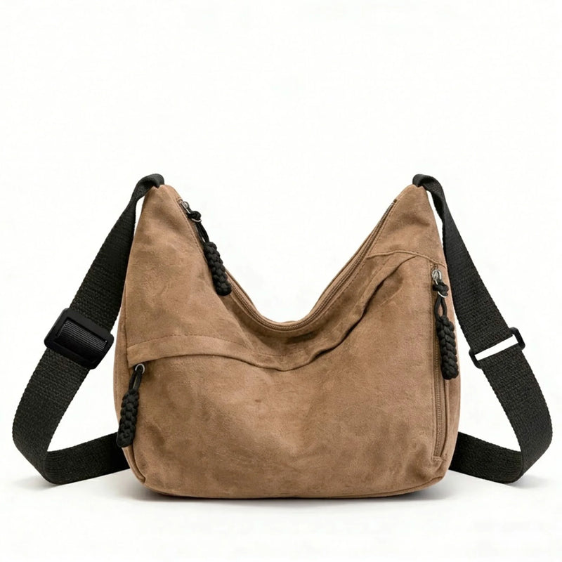 Retro Large Capacity Hobo Bag for Women Casual Soft Shoulder Bag Minimalist Underarm Handbag Adjustable Strap Commuter Tote