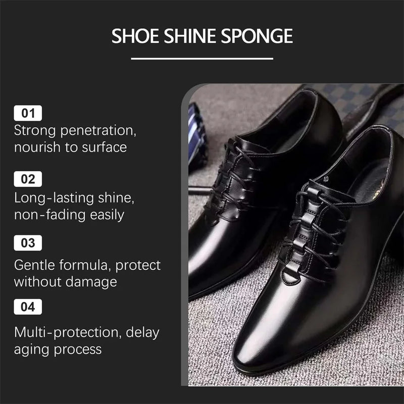 Shoe Shine Sponge For Black Leather Shoes Brush No Buffing No Discoloration Brightening Cleaning Duster Sponge Shoe-Shiner
