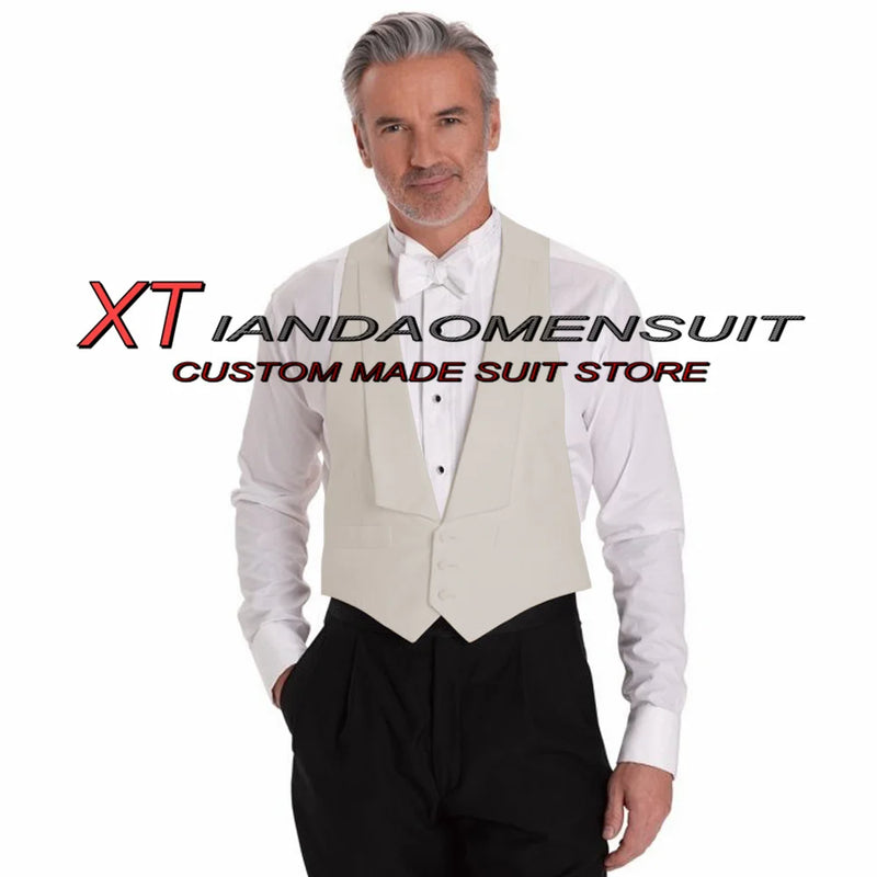 Men's Suit Vest Wedding Groom Sleeveless Jacket Lapel Formal Waistcoat Party Slim Fit Vests for Male chaleco hombre