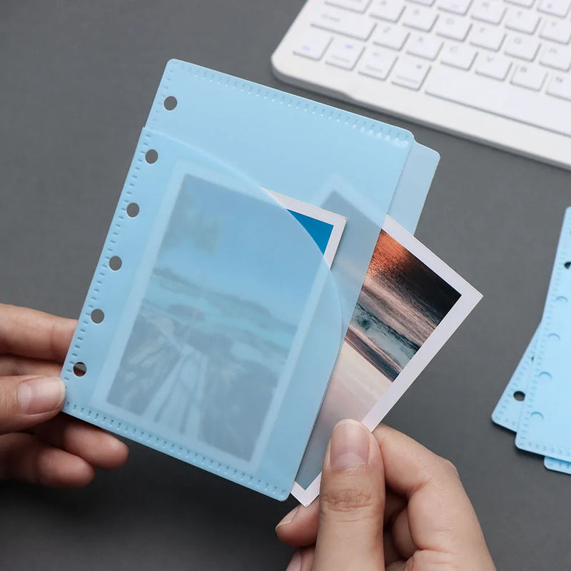 A6 A7 Pockets Binder Folders for 6Ring Notebook Divider Page Waterproof PVC Leaf Document Filing Bag