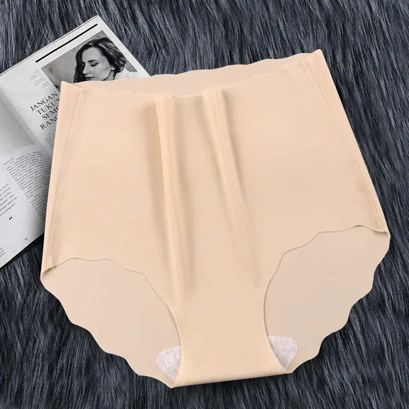 3Pcs/Lot High Waist Panties Women Ice Silk Seamless Underwear Invisible Hip Lift Briefs Girls Underpants Female Sexy Lingeries