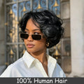 Body Wave Short Pixie Cut Wig Curly Human Hair Wigs for Women 100% Human Hair Brazilian Hair Machine Made Tangle Free Curly Wigs