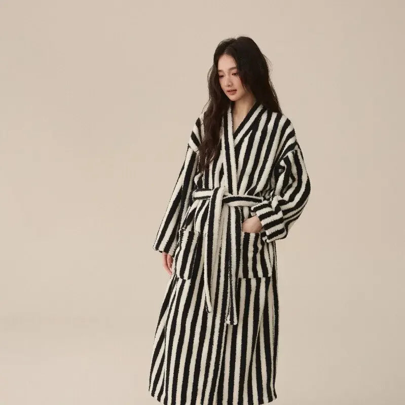 Thickened Flannel Robe Pants Pajamas Set Autumn Winter | SAMAG
