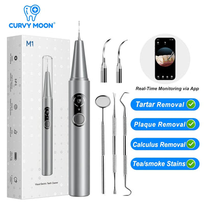 CURVY MOON Visible Electric Ultrasonic Tooth Cleaner | SAMAG
