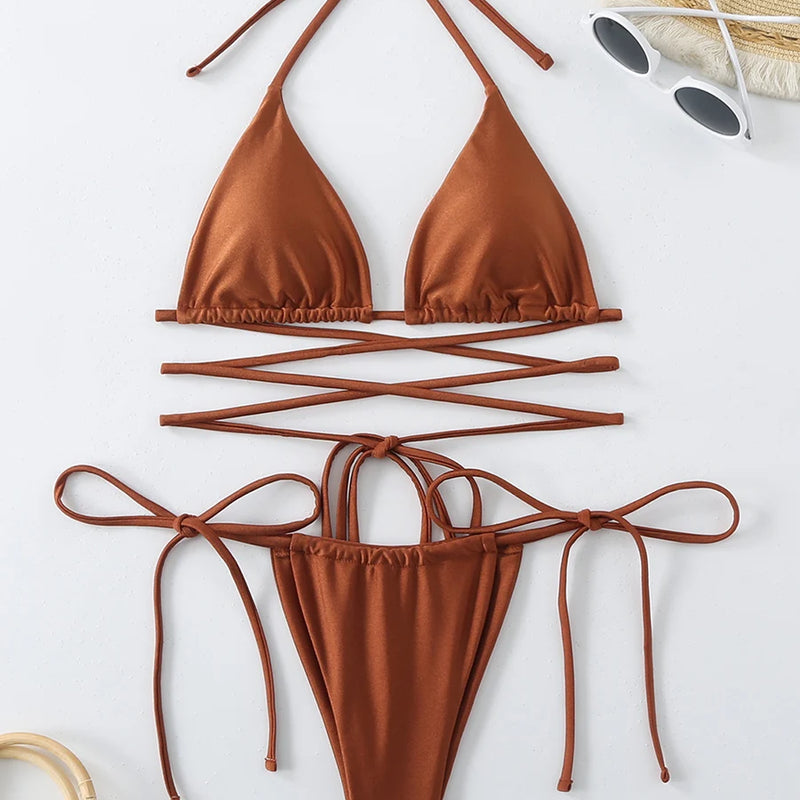 Sexy Micro Bikini Criss Cross Swimwear Bandage Woman | SAMAG