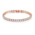 Luxury Simple Stainless Steel Single Row Geometric Square Glisten Full of Zircon Bracelet Women Men Hip Hop Fashion Jewelry Gift