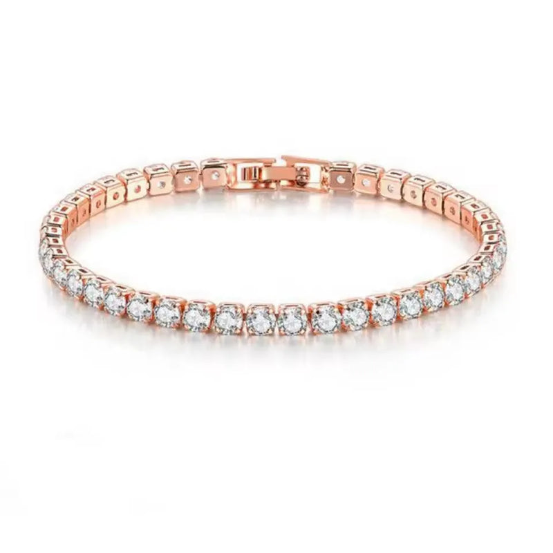 Luxury Simple Stainless Steel Single Row Geometric Square Glisten Full of Zircon Bracelet Women Men Hip Hop Fashion Jewelry Gift