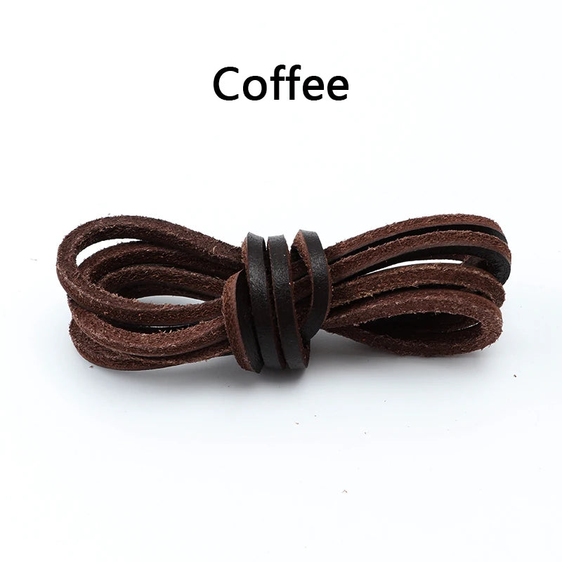 1 Pair Retro round Leather Rope Shoelaces Durable Flat Combination Sports Training Shoe Laces for Footwear