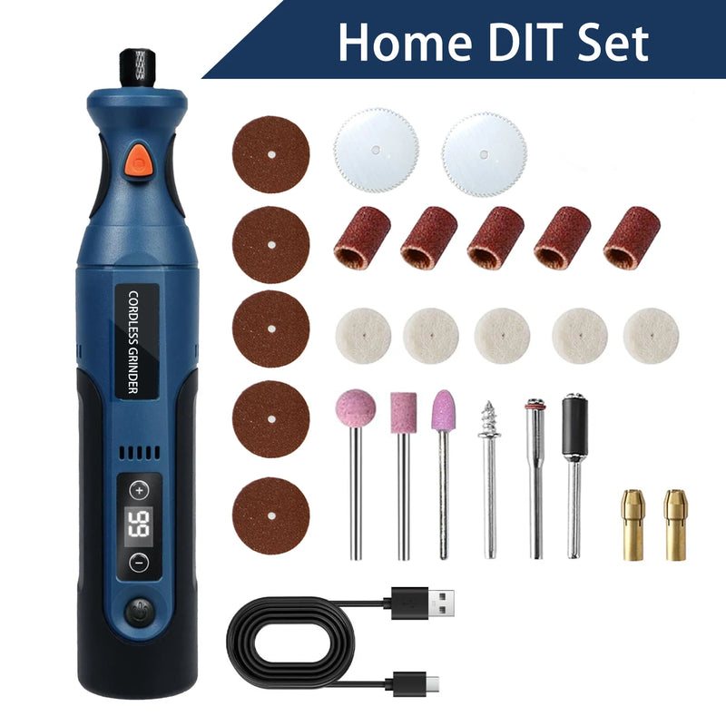 Cordless Rotary Tool Kit Mini, 7.4V 12 - Speed Power USB Rechargeable, for DIY Crafts, Wood Carving - View 8 | SAMAG